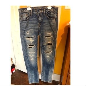 Patched Distressed American Eagle Skinny Jeans